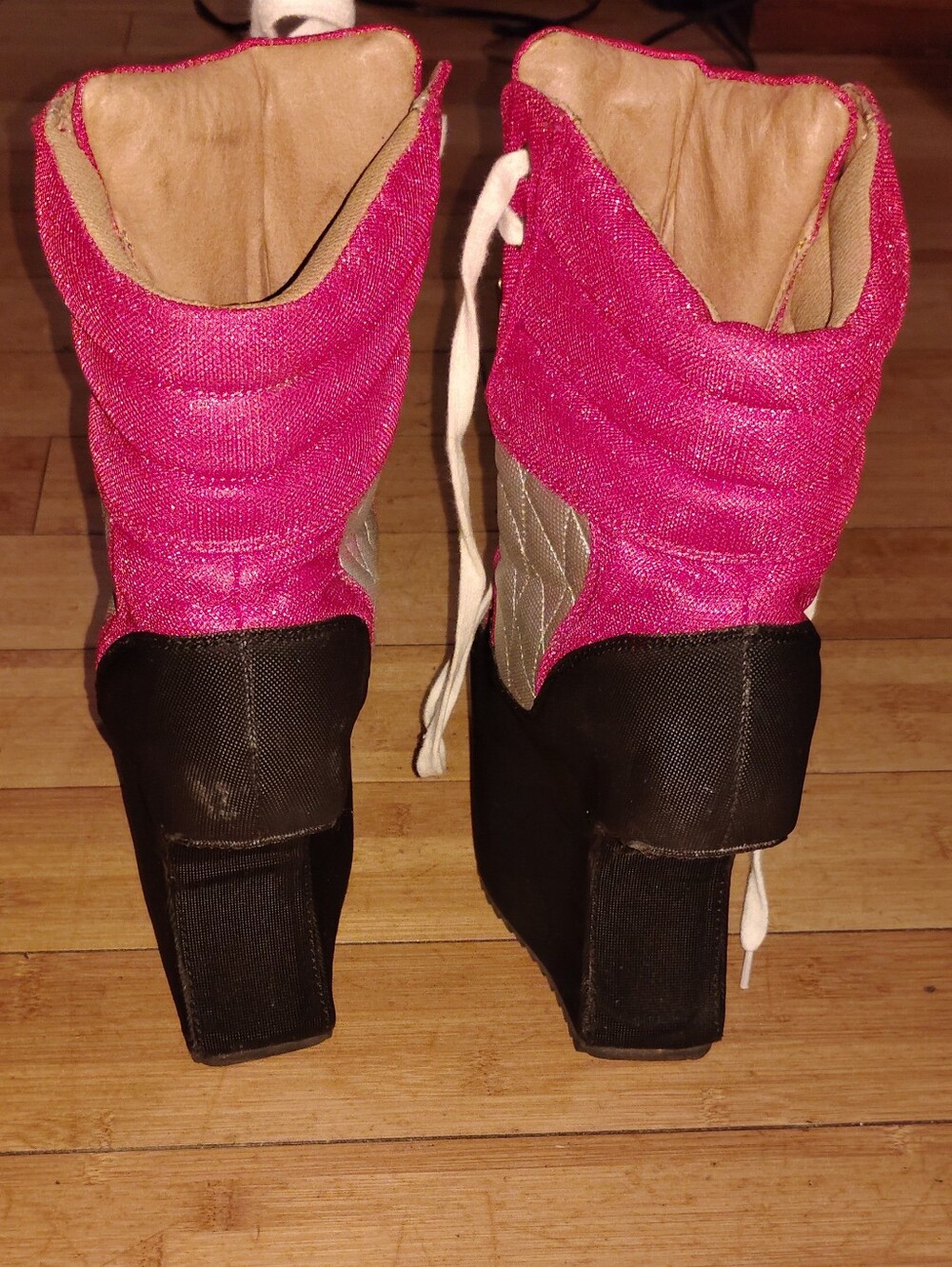 Jeffrey Campbell Vintage Heel Less Platform Lace Up Ankle Boots Sz 10 - Picture 3 of 7